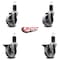 Service Caster 4'' Semi Steel Wheel Swivel 1-5/8'' Expanding Stem Caster Set 2 Brakes, 4PK SCC-EX20S415-SSR-2-PLB-2-158 - alternate 2